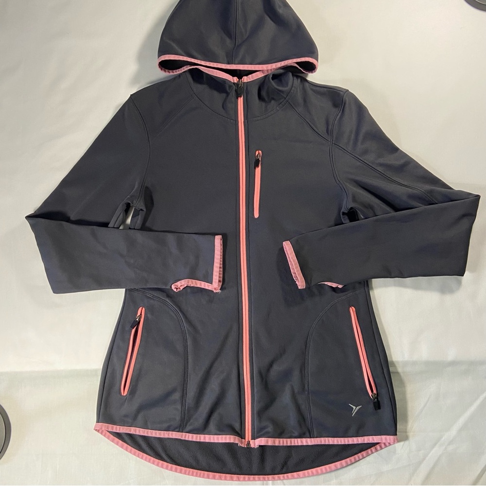 Women's Gray and Pink Hooded Jacket Old Navy Active